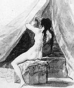Francisco de goya y Lucientes Nude Woman Holding a Mirror France oil painting artist
